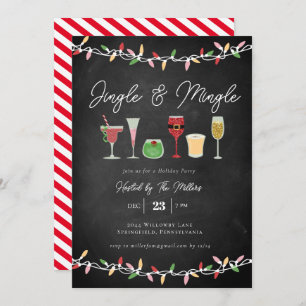 Jingle & Mingle Cocktails Christmas Party Invitation