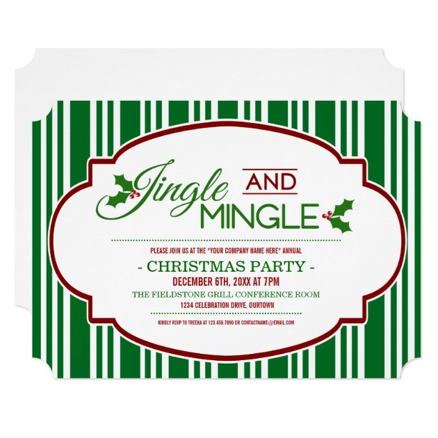 Jingle & Mingle Company Christmas Party Invitation