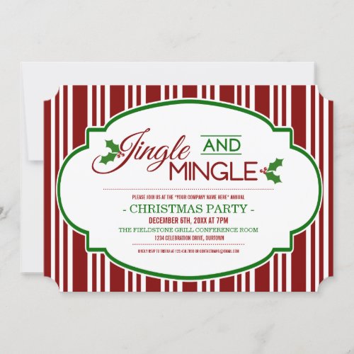 Jingle  Mingle Company Christmas Party Invitation