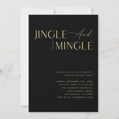 Jingle  Mingle Corporate Company Christmas Party Invitation