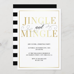 Jingle & Mingle Elegant Holiday Party Invitation