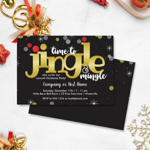 Jingle  Mingle Festive Christmas Party Invitation