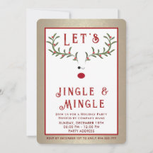 Jingle & Mingle Funny holly reindeer holiday