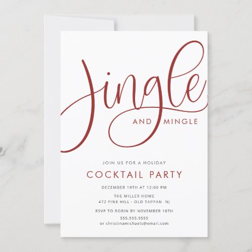 Jingle  Mingle Holiday Cocktail Party Invitation