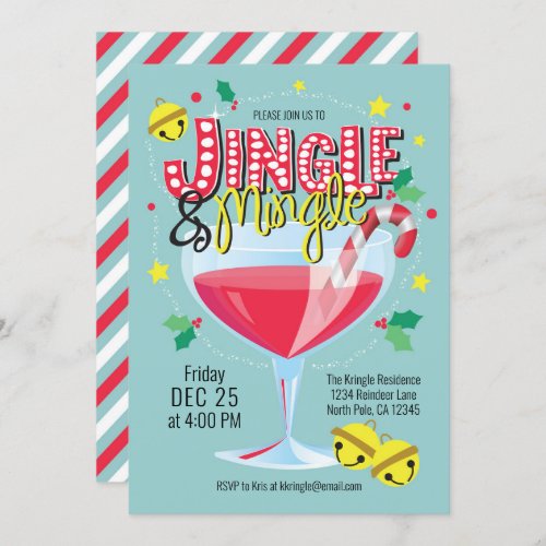 Jingle  Mingle Holiday Cocktail Party Invitation