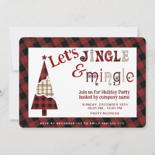 Jingle & mingle holiday party corporate invitation