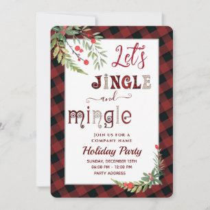Jingle & mingle holiday party corporate invitation