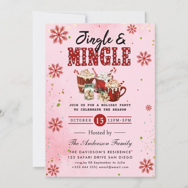 Jingle & Mingle Holiday Party Invitation (Front)