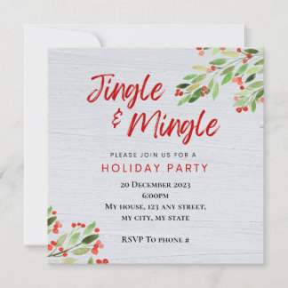 Jingle & Mingle Holiday Party Invitation