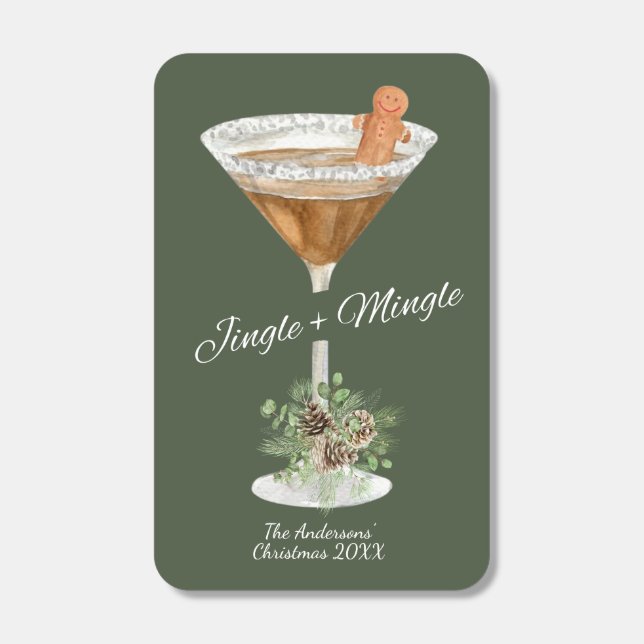 Jingle + Mingle Holiday Party Martini Matchboxes (Front)