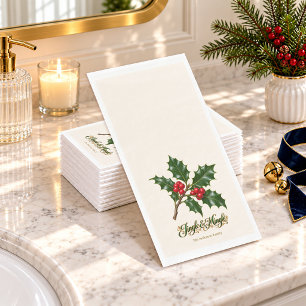 Jingle & Mingle Holly Christmas Paper Guest Towels