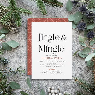 Jingle & Mingle Minimal Christmas Holiday Party Invitation