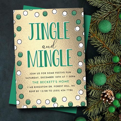 Jingle  Mingle Modern Holiday Party Invitation