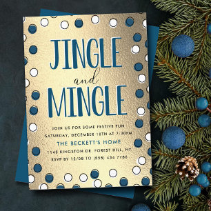 Jingle & Mingle Modern Holiday Party Invitation