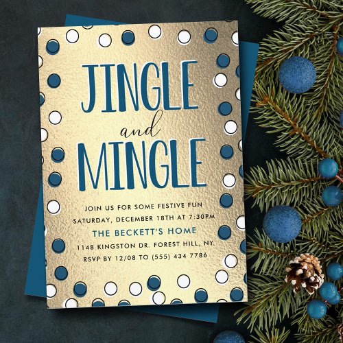 Jingle  Mingle Modern Holiday Party Invitation