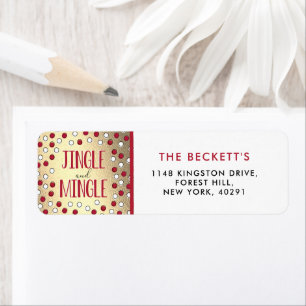 Jingle & Mingle Modern Holiday Party Label