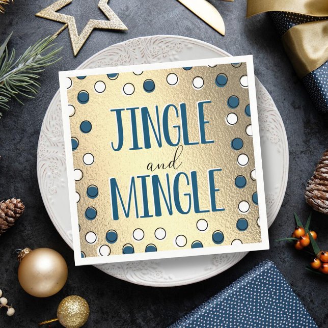 Jingle & Mingle Modern Holiday Party Napkins (Creator Uploaded)