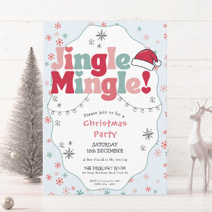 Jingle Mingle Retro Christmas Party Invitation