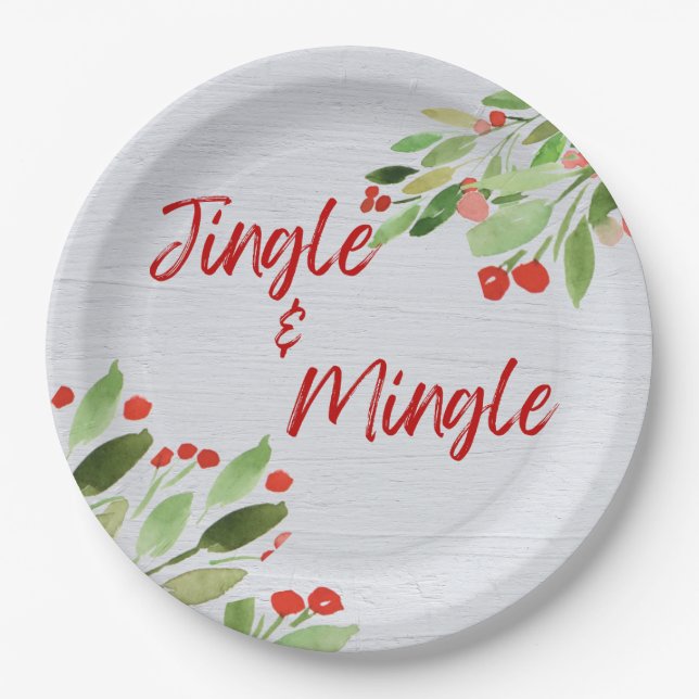 Jingle & Mingle Round Paper Plates (Front)
