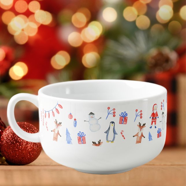 Jingle & mingle watercolor Christmas Soup Mug (Creator Uploaded)
