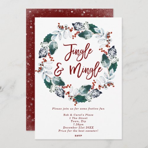 jingle  mingle winter holiday party invitation