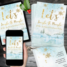 Jingle & MIngle Winter Woodland Party Invite