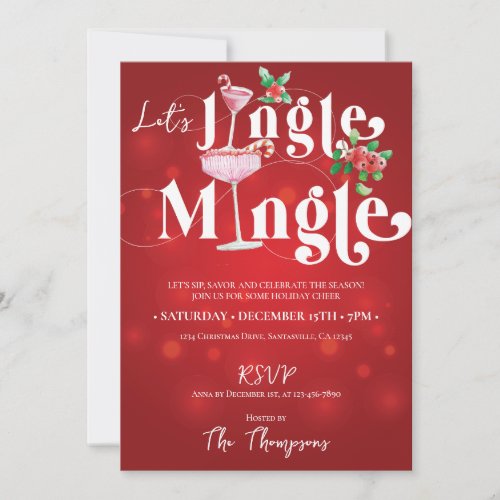 Jingle Mingle Xmas Holiday Season Christmas Party Invitation