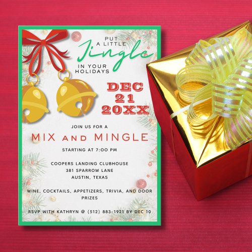 Jingle Mix and Mingle Christmas Holiday Invitation