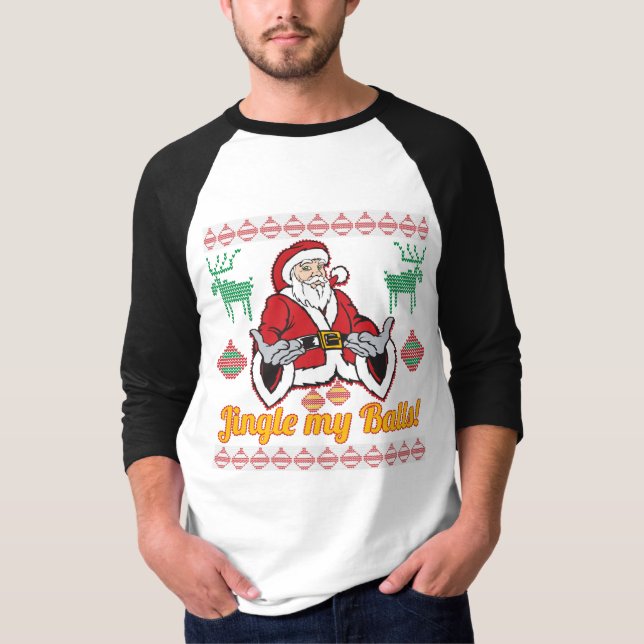 Jingle My Balls Santa Claus Ugly Christmas Sweater (Front)