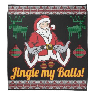 Jingle My Balls Santa Claus Ugly Christmas Sweater Bandana