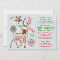Jingle On Ugly Christmas Sweater Party Invitation