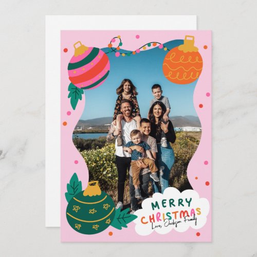Jingle Ornaments Family Christmas Greeting Card