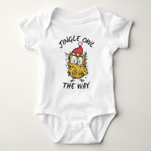 Jingle Owl the way Funny Santa Owl Baby Bodysuit