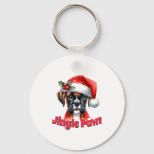 Jingle Paws And Boxer Dog Joy Keychain