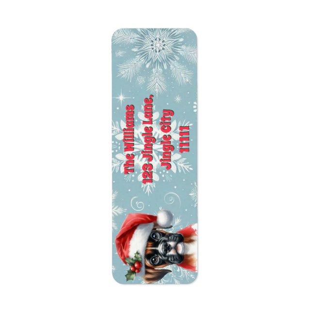 Jingle Paws and Boxer Dog Joy  Label (Front)