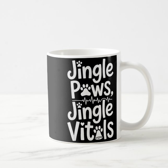 Jingle Paws Jingle Vitals Funny Vet Nurse Xmas  Coffee Mug (Right)
