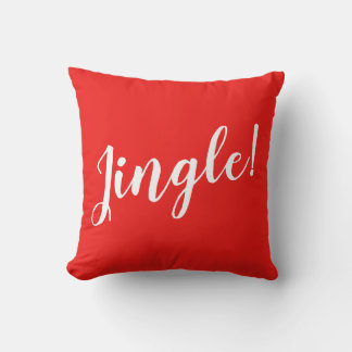 JINGLE - Red pillow - Jingle Bells Pattern on Back