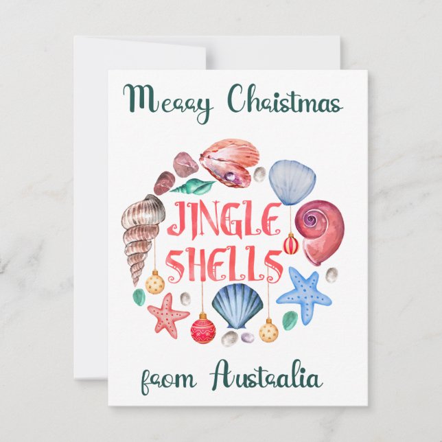 Jingle Shells Australian Holiday Christmas Card (Front)