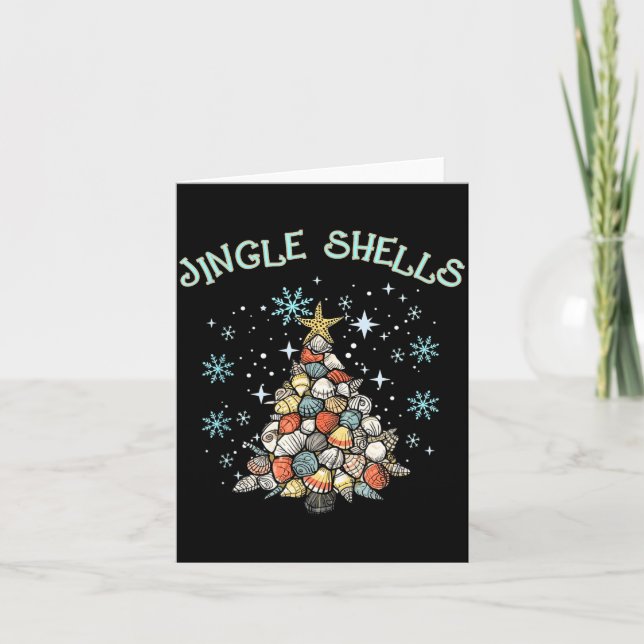 Jingle Shells Christmas Tree Snowflakes Celebratio Card (Front)