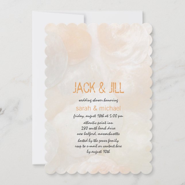 Jingle Shells Modern Jack and Jill Wedding Shower Invitation (Front)