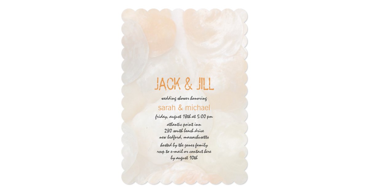 Jingle Shells Modern Jack and Jill Wedding Shower Invitation Zazzle com