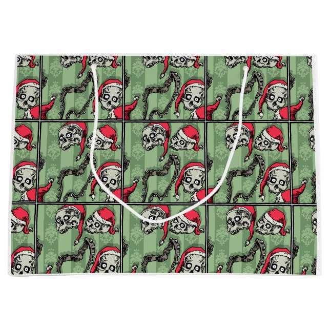 Jingle Skulls - Pop Goth Holiday Large Gift Bag (Front)