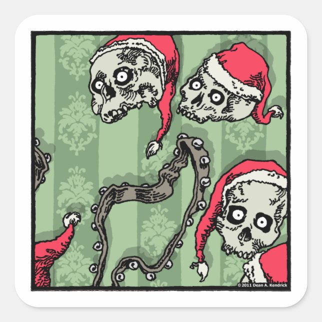 Jingle Skulls - Pop Goth Holiday Square Sticker (Front)