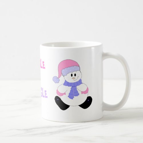 Jingle Snowman in Pink Coffee Mug
