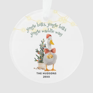 Jingle Waddle Way Funny Duck Ornament