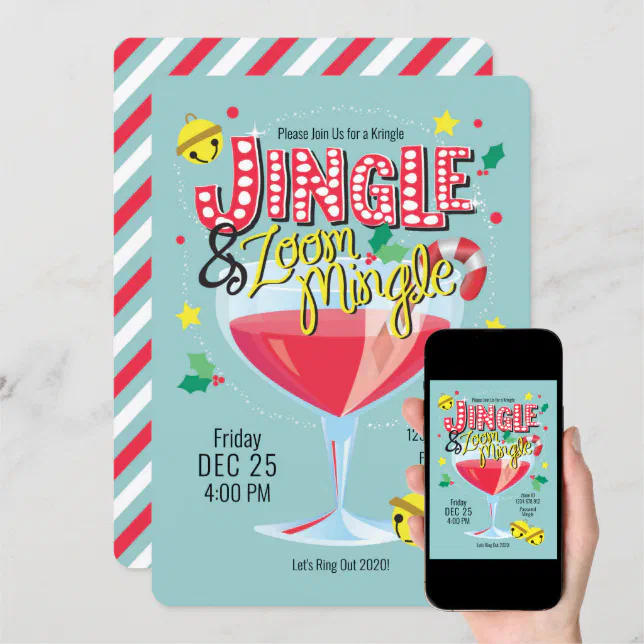 Jingle Zoom Mingle Party Invitation 