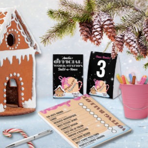 Jingling Gingerbread Voting Ballot Note Pad Pink
