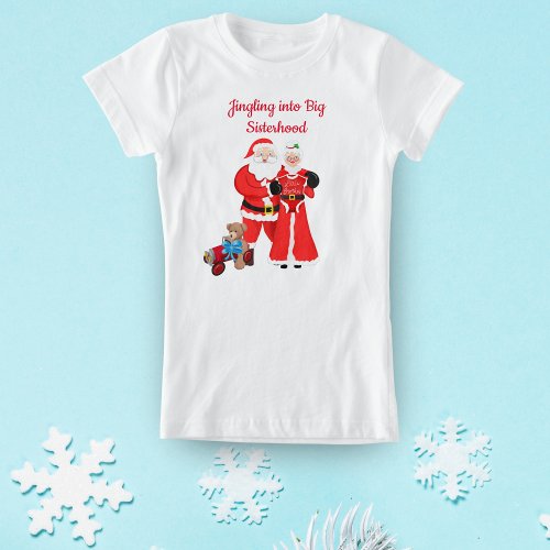 Jingling Into Big Sisterhood_ Little Brother Santa T_Shirt