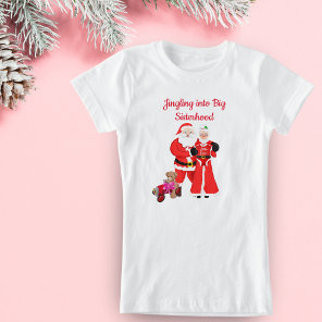 Jingling Into Big Sisterhood- Little Sis Santa T-Shirt Jingling Into Big Sisterhood- Little Sis Santa T-Shirt