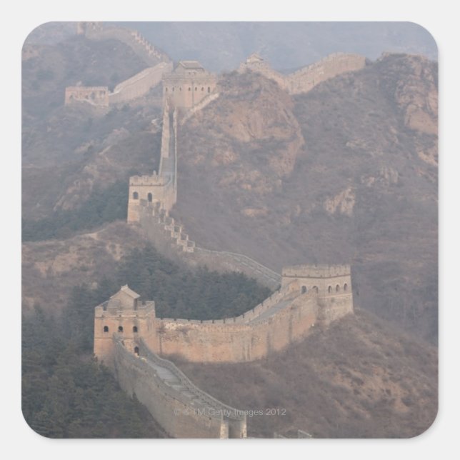 Jinshanling section, Great Wall of China Square Sticker (Front)
